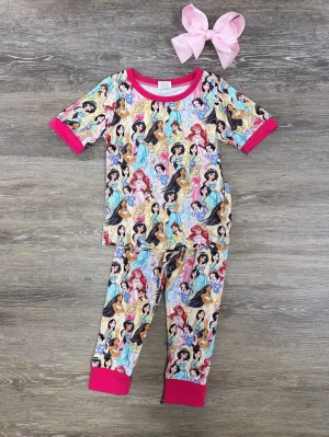 Princess Dreams Girls 2 Piece Pajama Set