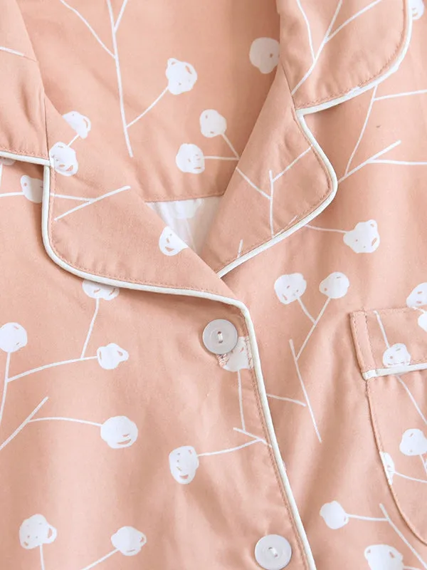 Print Cotton Couple Pajama Set