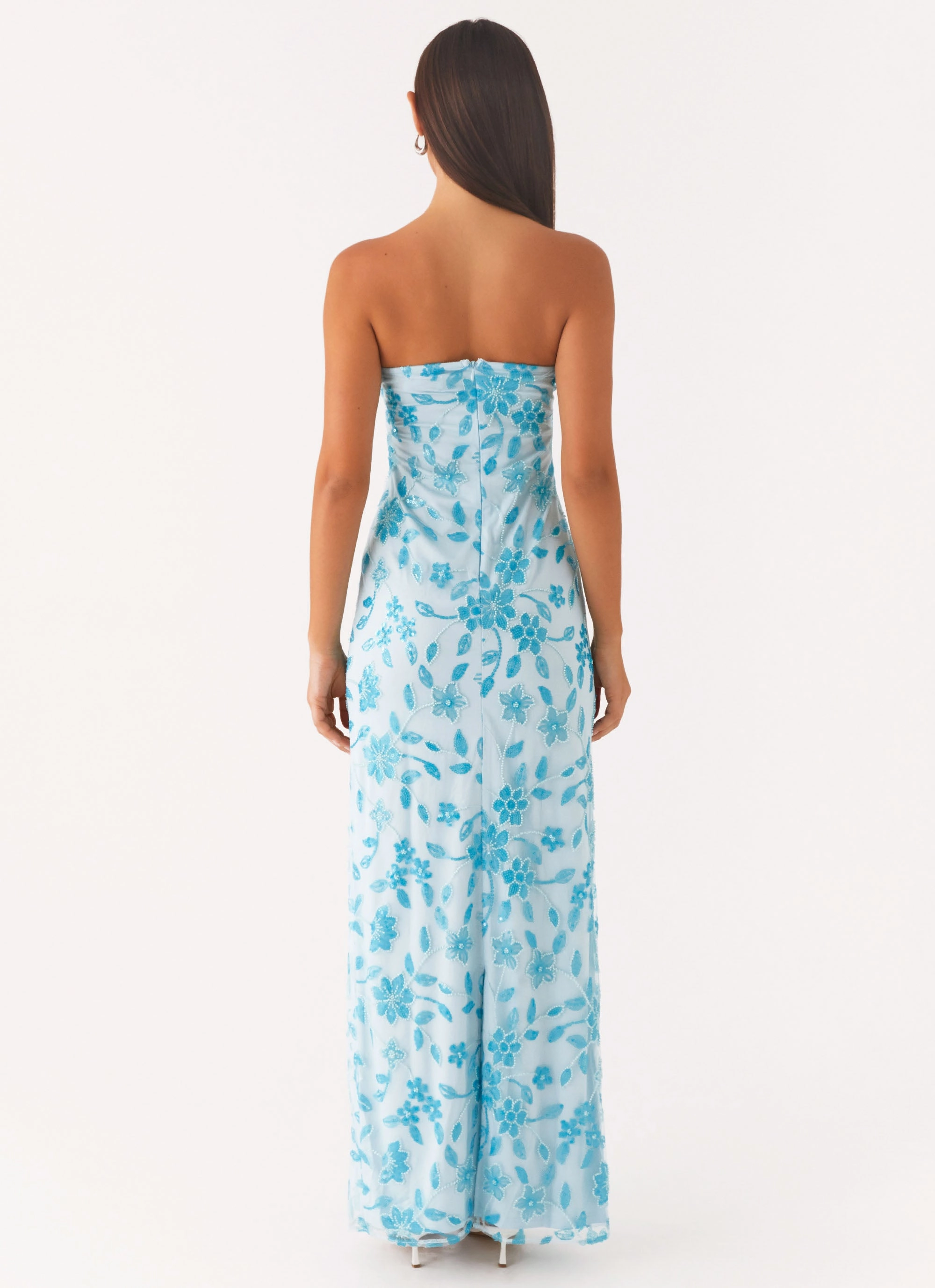 Chic Motion Prism Beaded Maxi Dress - Blue