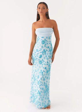 Airy Weave Relax Tones Prism Beaded Maxi Dress - Blue