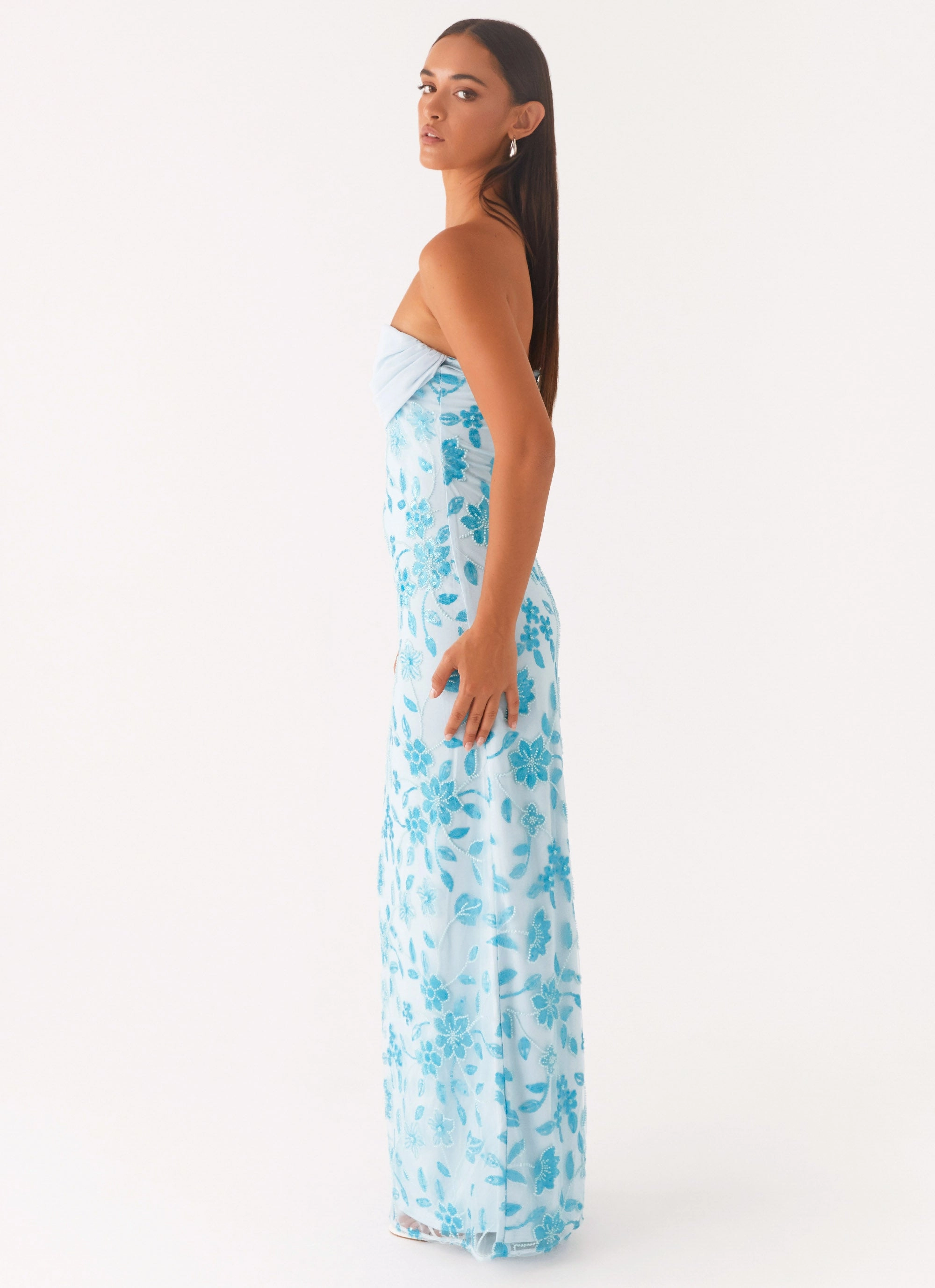 Eco-Lining Easy Layering Prism Beaded Maxi Dress - Blue