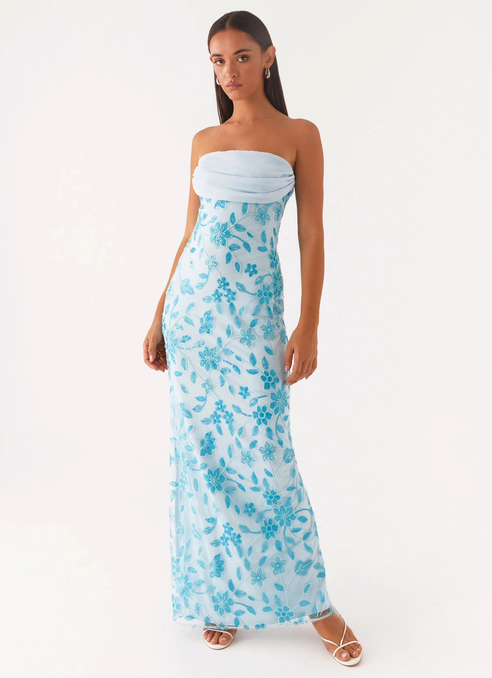 Prism Beaded Maxi Dress - Blue Effortless Wear