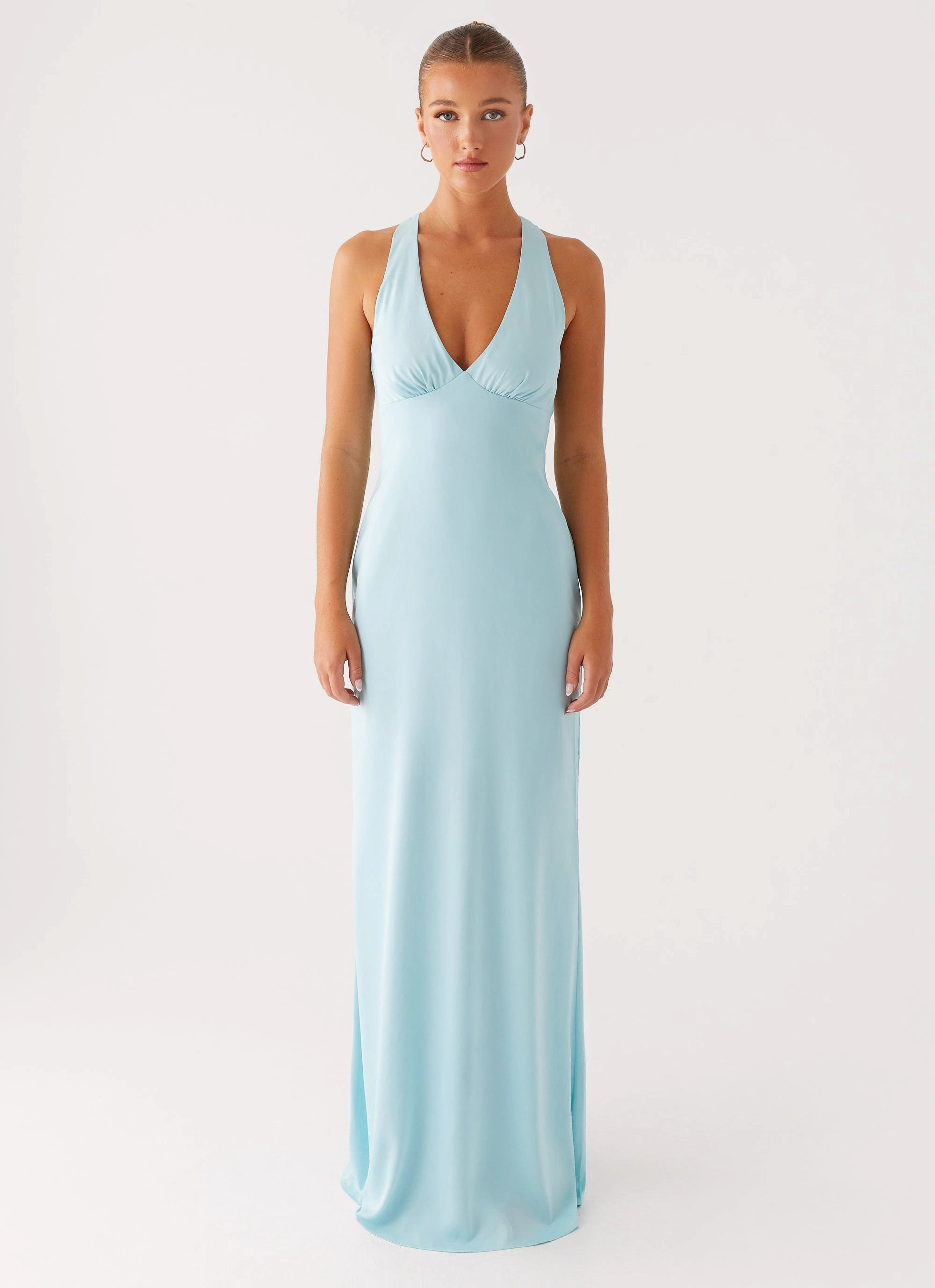 Desi Halterneck Maxi Dress - Mint Calm Outfit Vibrant Movement