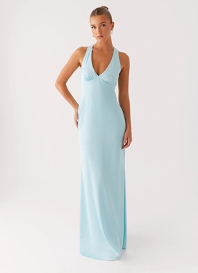 Desi Halterneck Maxi Dress - Mint Feminine Comfort Simple Elegance