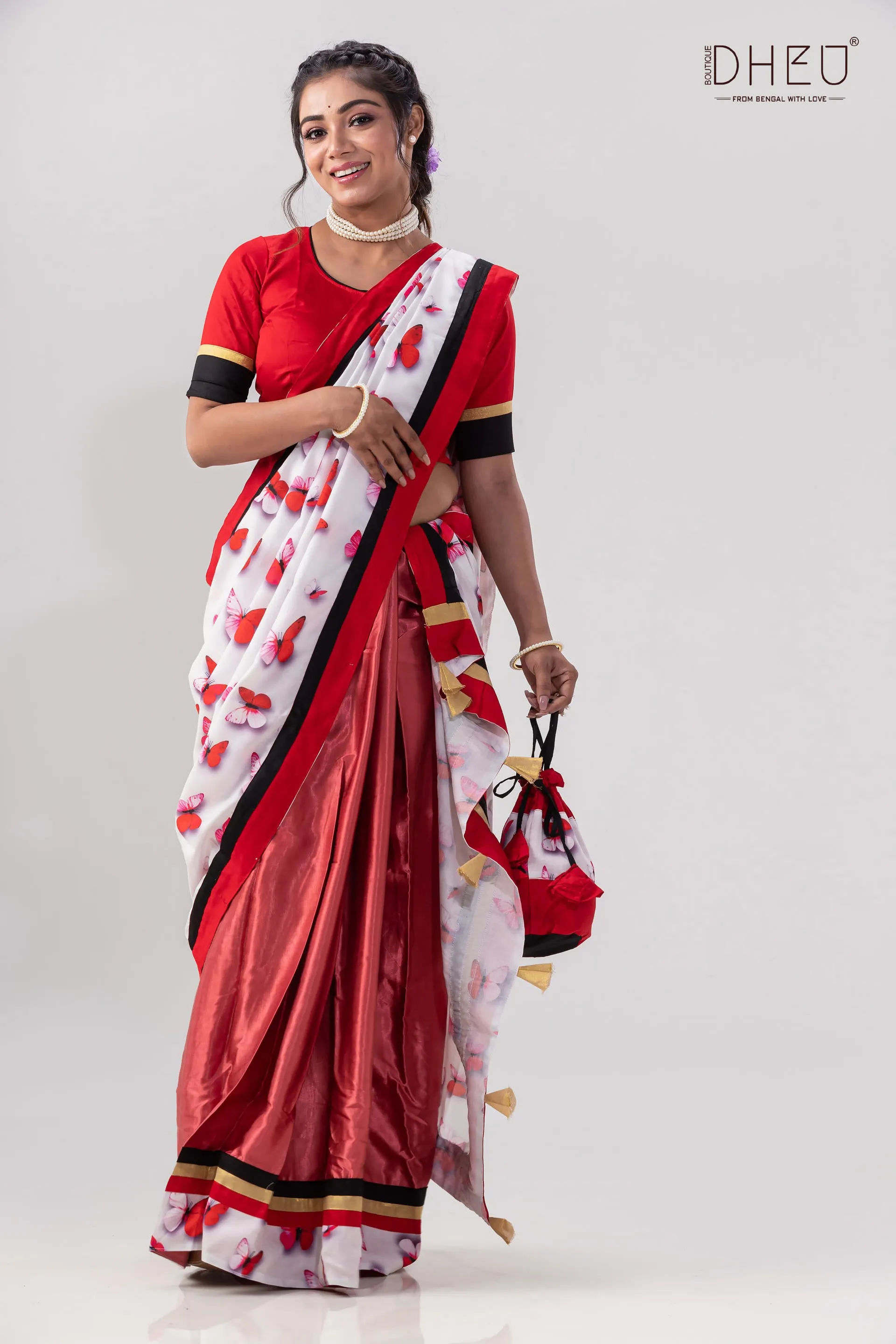 Projapati Biscuit- Mekhela-Kurta Couple Set