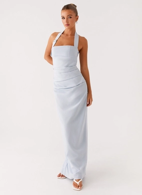 Brunch Tone Peach Tone Rumour Has it Maxi Dress - Blue
