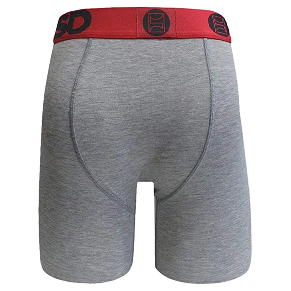 PSD Men's Heather Gray Red Waistband Boxer Briefs Underwear - E21911078-HGR