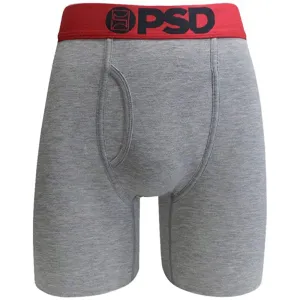 PSD Men's Heather Gray Red Waistband Boxer Briefs Underwear - E21911078-HGR