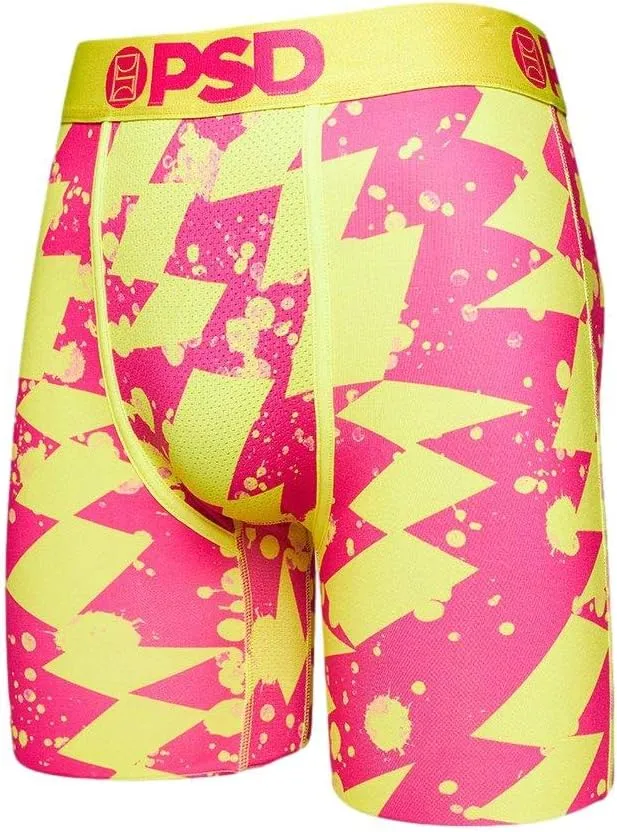 PSD Underwear Men's Neon Electric Printed Boxer Brief