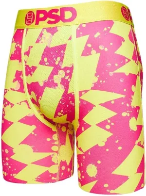 PSD Underwear Men's Neon Electric Printed Boxer Brief