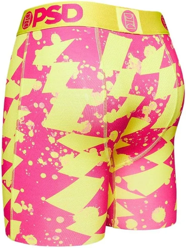 PSD Underwear Men's Neon Electric Printed Boxer Brief