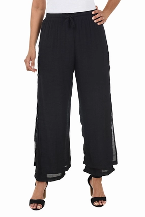Pull-On Gauze Relaxed Pants All Season Wear Stylish Wear