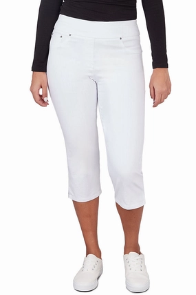 Seamless Comfort Pull-On Stretch Denim Capri Pant