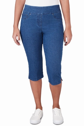 Pull-On Stretch Denim Clamdigger Pant Sporty Function
