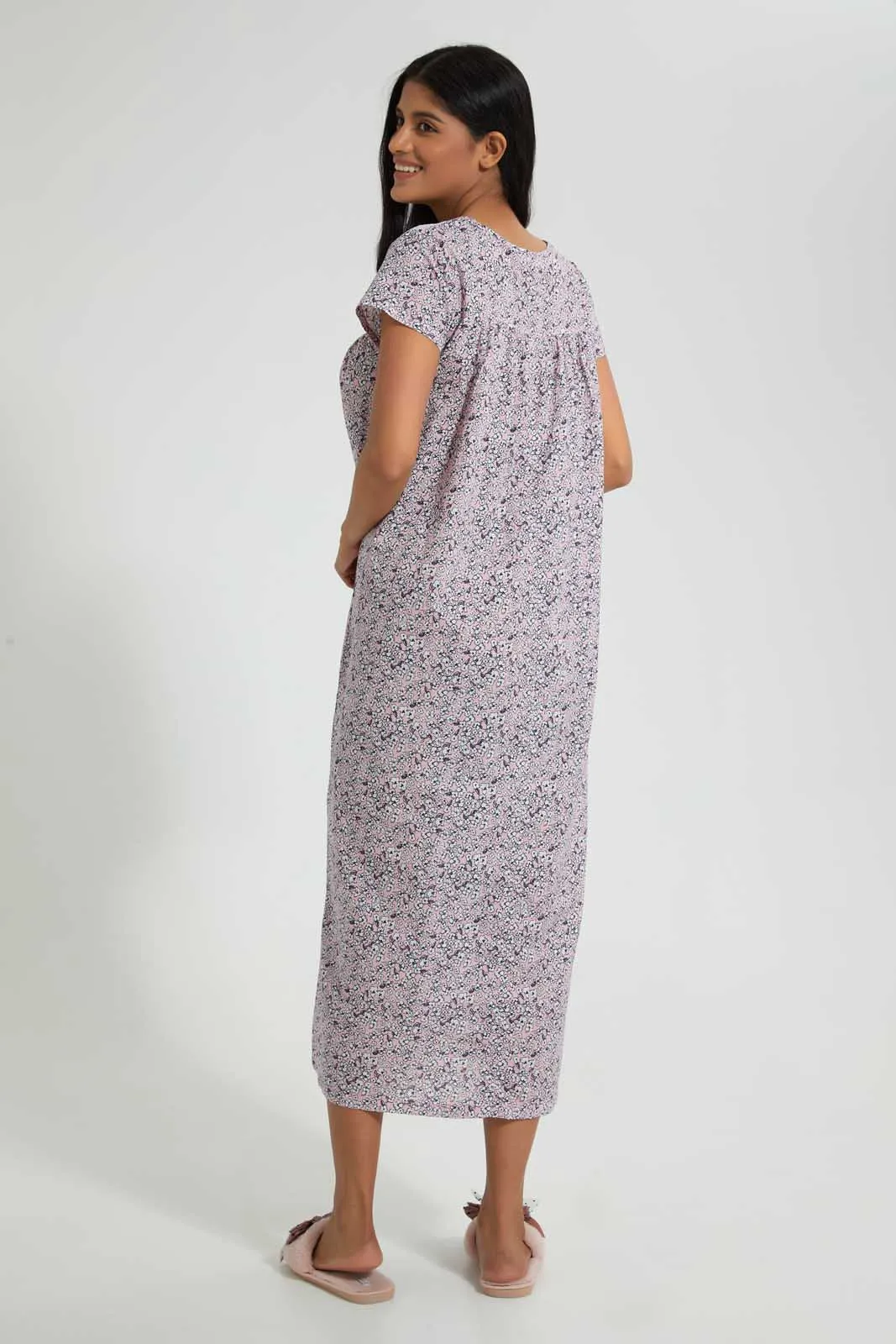 Purple Floral Nightgown