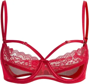 Push Up Bra for Women Sexy Sheer Mesh Lingerie Floral Lace Hollow Out Underwear Multi-color Spaghetti Strap Bras