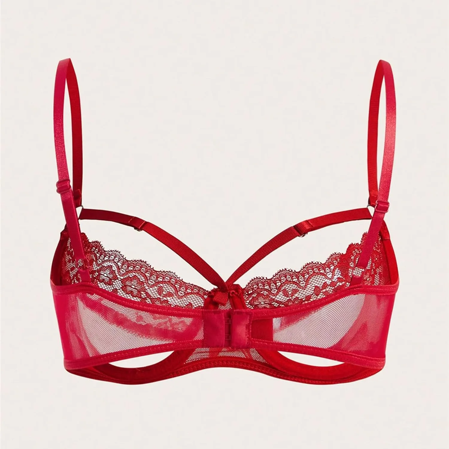 Push Up Bra for Women Sexy Sheer Mesh Lingerie Floral Lace Hollow Out Underwear Multi-color Spaghetti Strap Bras