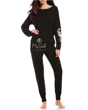 Q80784 Melrose Embroidered Knit Pajamas