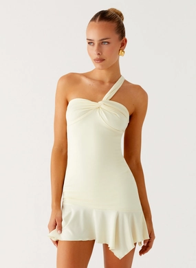 Not Your Fan Cut Out Mini Dress - Yellow Morning Wear Cool Shape