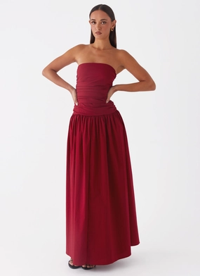Carmel Maxi Dress - Merlot Classic Tailoring Casual Core
