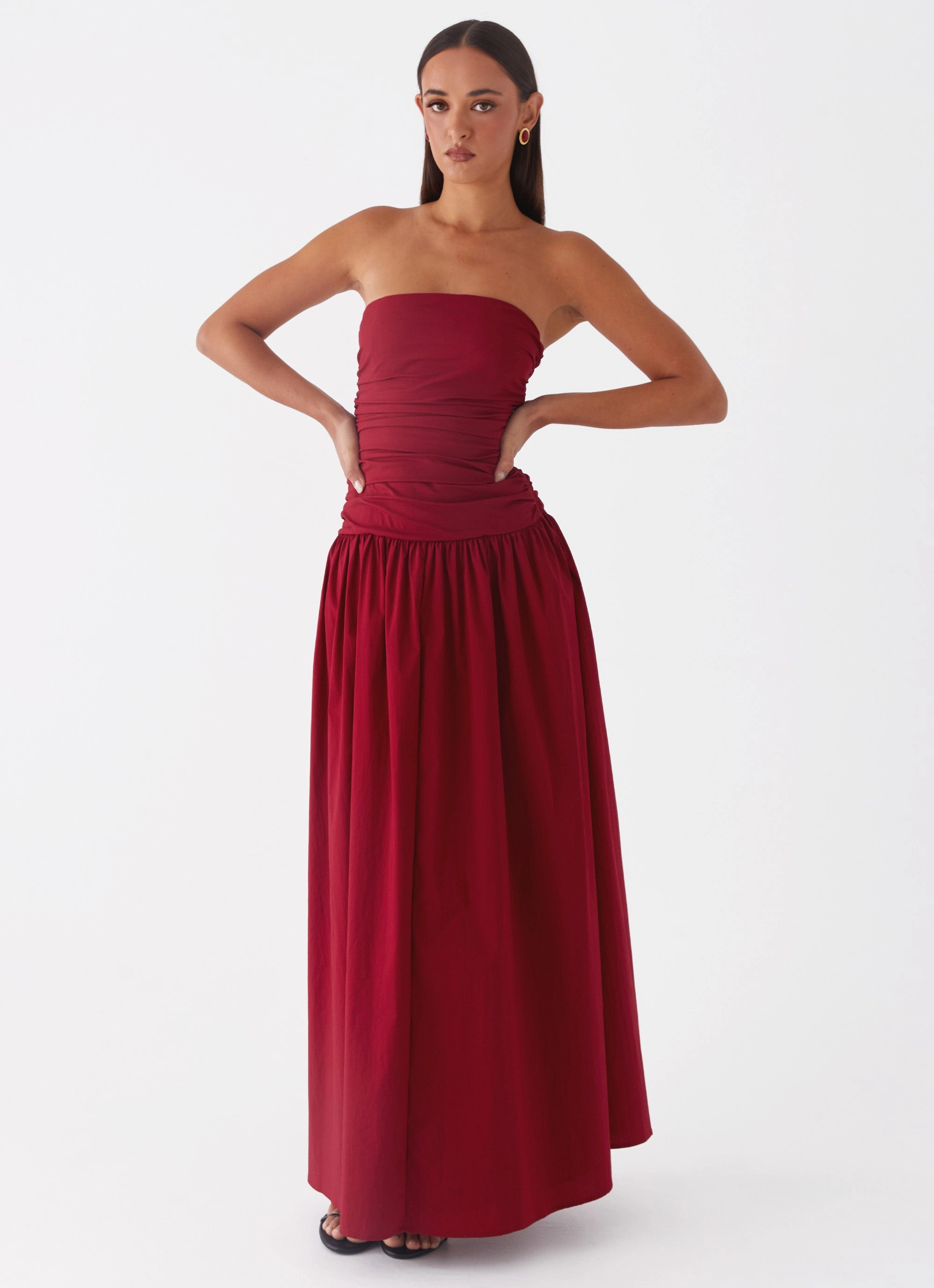 Carmel Maxi Dress - Merlot Classic Tailoring Casual Core