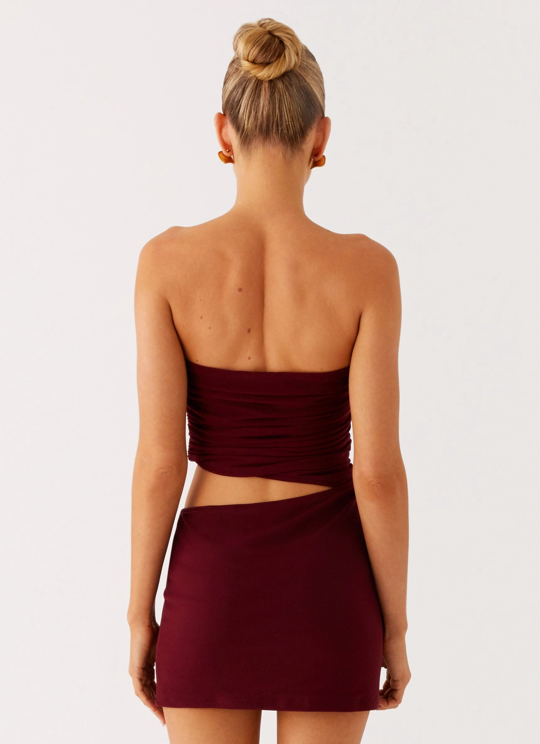 Chic Everyday Wear Bold Structure Last Heartbreak Mini Dress - Burgundy