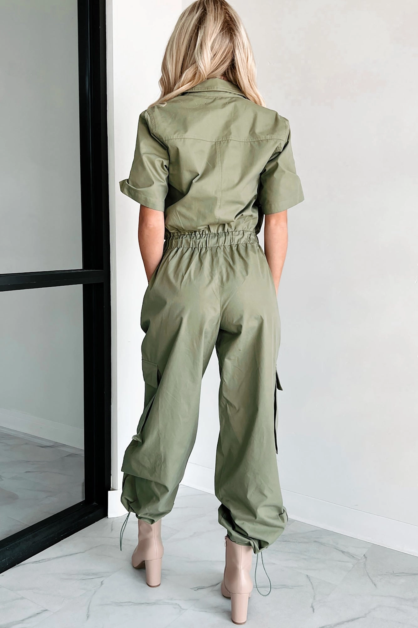 HeavyweightThermal Classic Crewneck Design Problem Free Utility Jumpsuit (Olive)