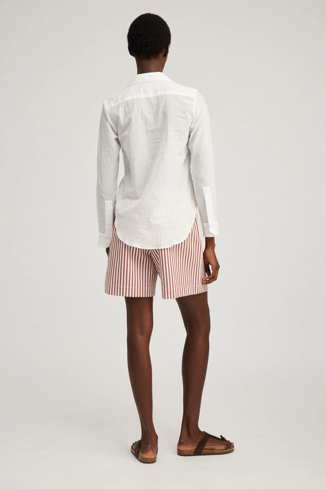 Relaxed Hoodie White Voile Fitted Button Down