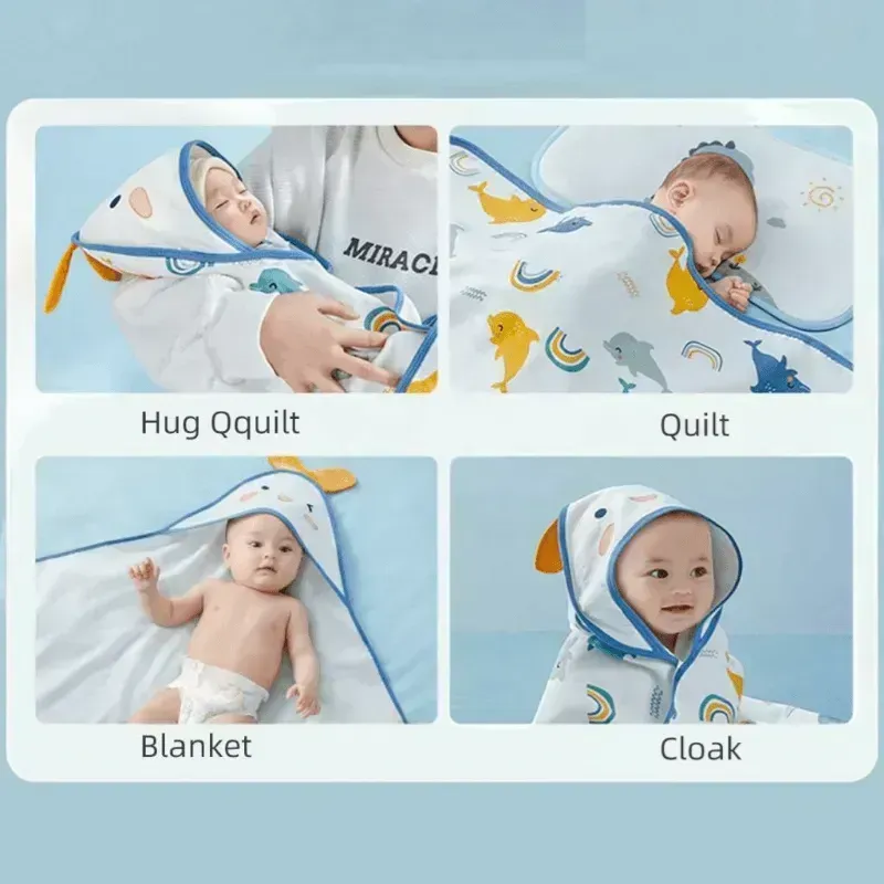 Quilted Dino Hooded Swaddle