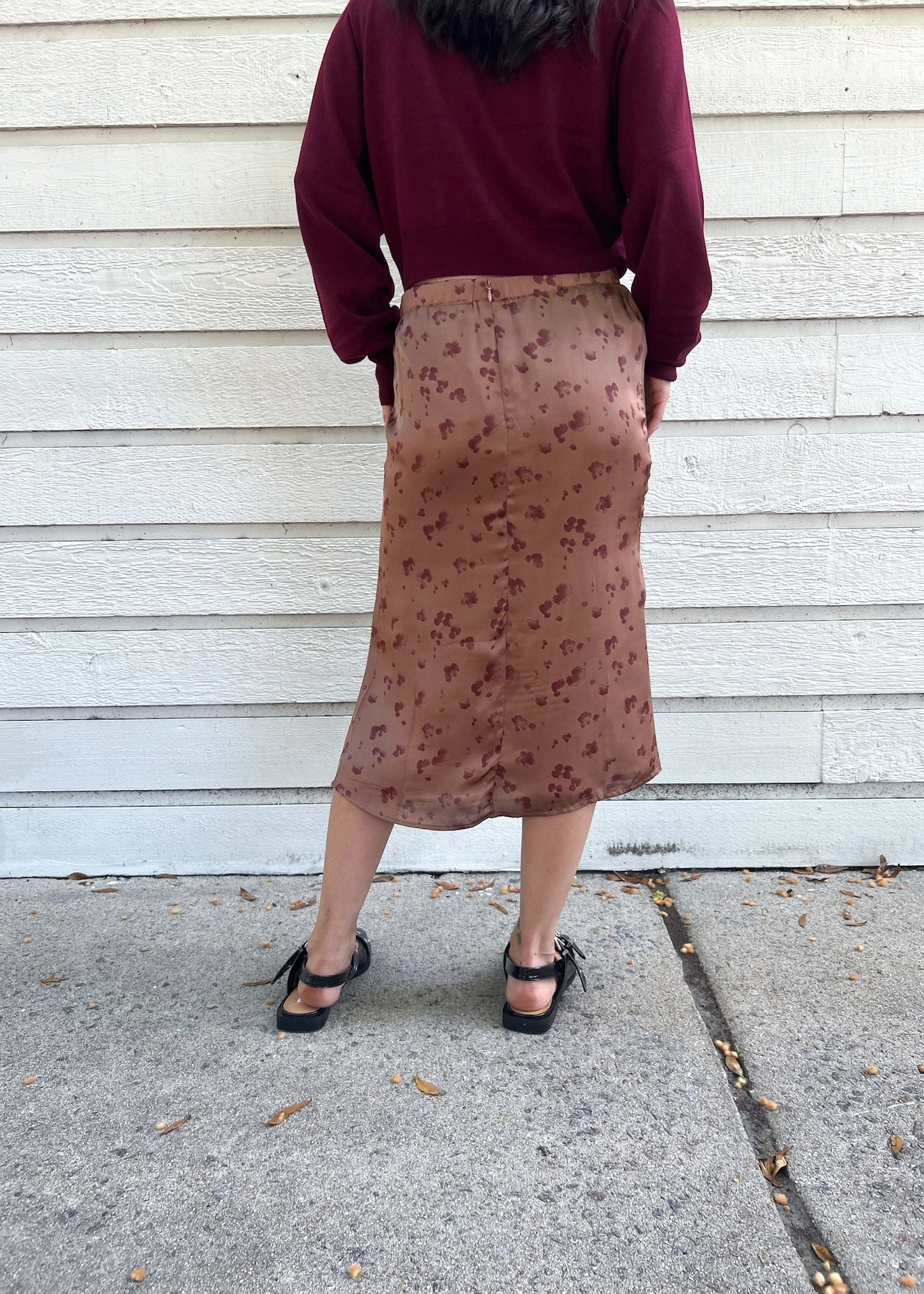 QUINN MIDI SKIRT Matte Texture Maximalist look