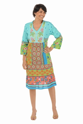 Delicate Finish Warm Base Quintana Embroidered Tiered Dress