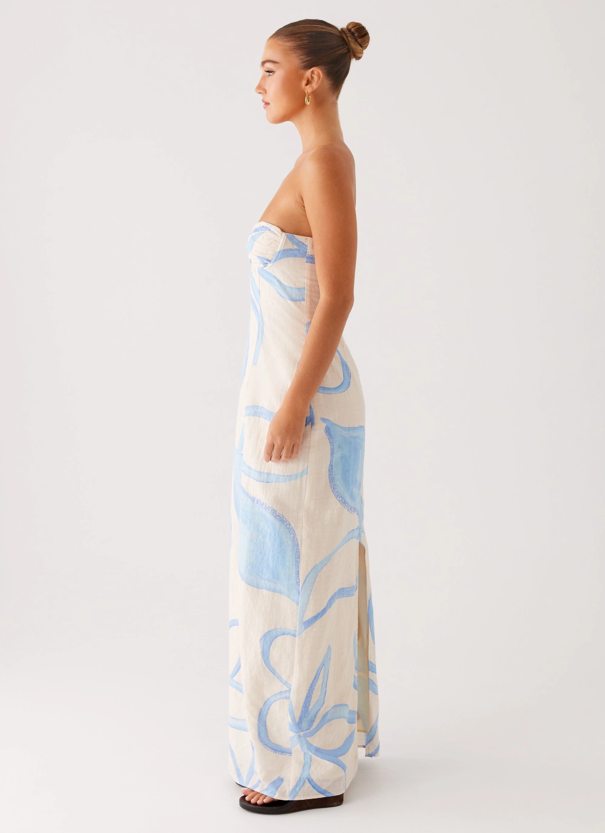 Raiden Maxi Dress - Bloom Wave Print Flowy summer gown
