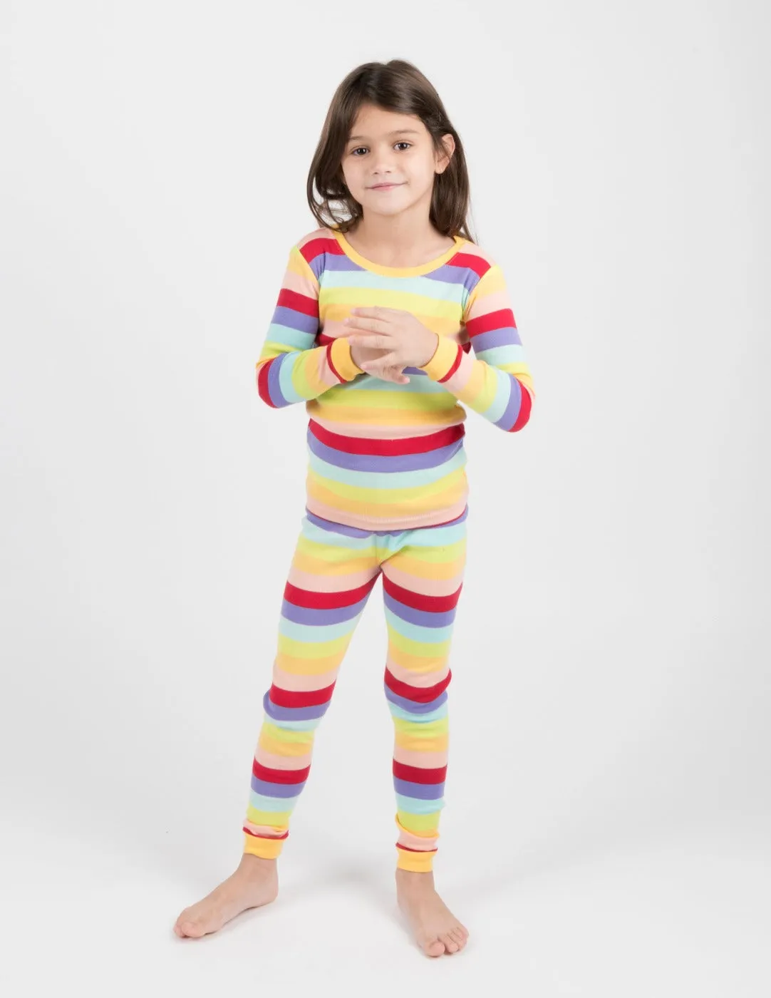 Rainbow Stripes Matching Family Pajama Set