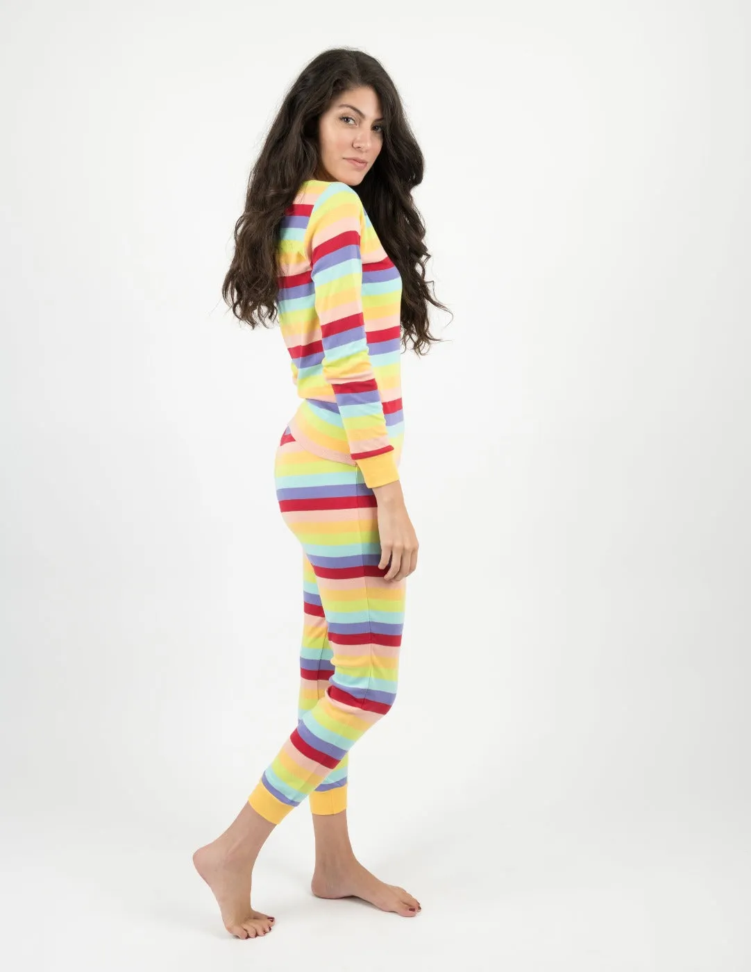 Rainbow Stripes Matching Family Pajama Set