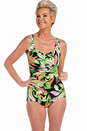 Rainforest Rainbow Girl Leg Swimsuit Stretch Fit