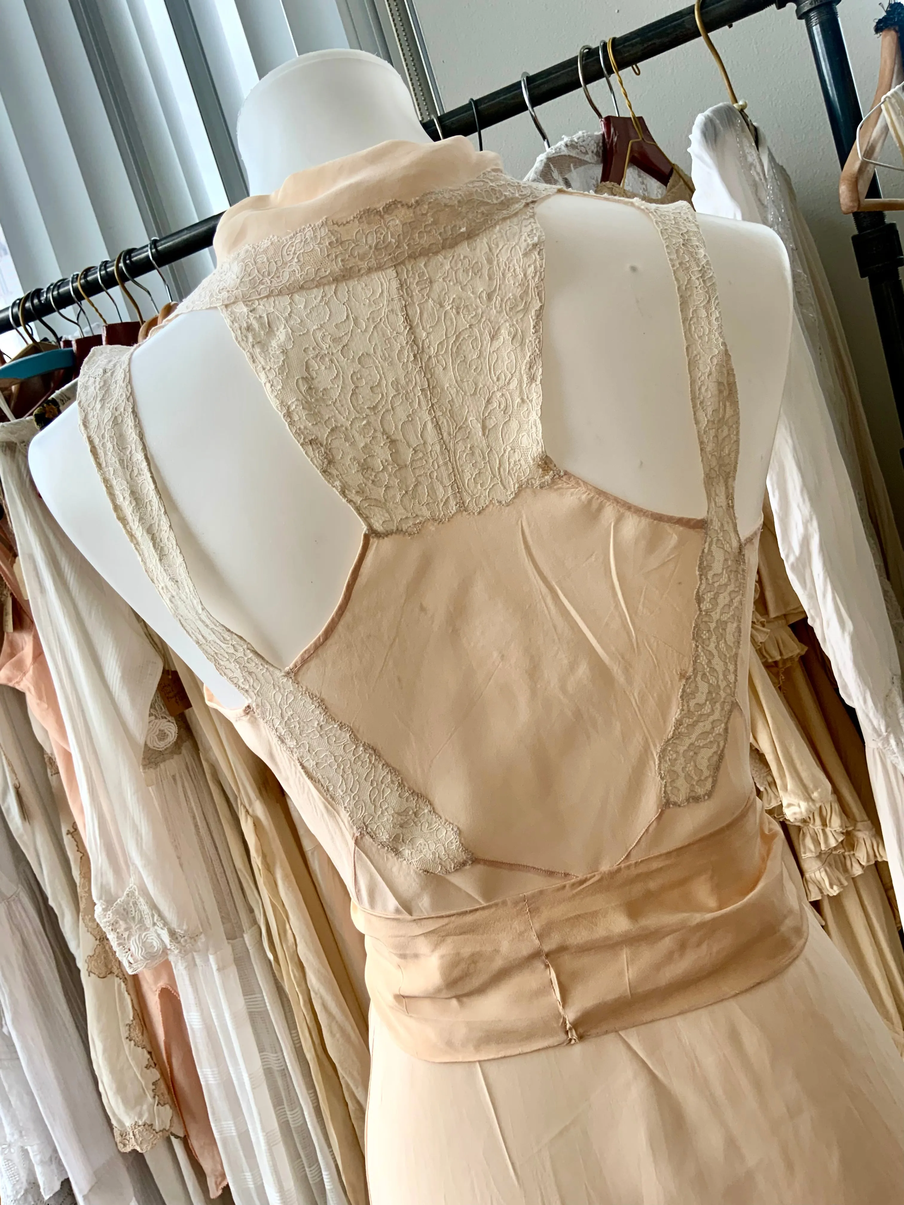 Rare Silk Lace Nightgown - 30s - Bridal