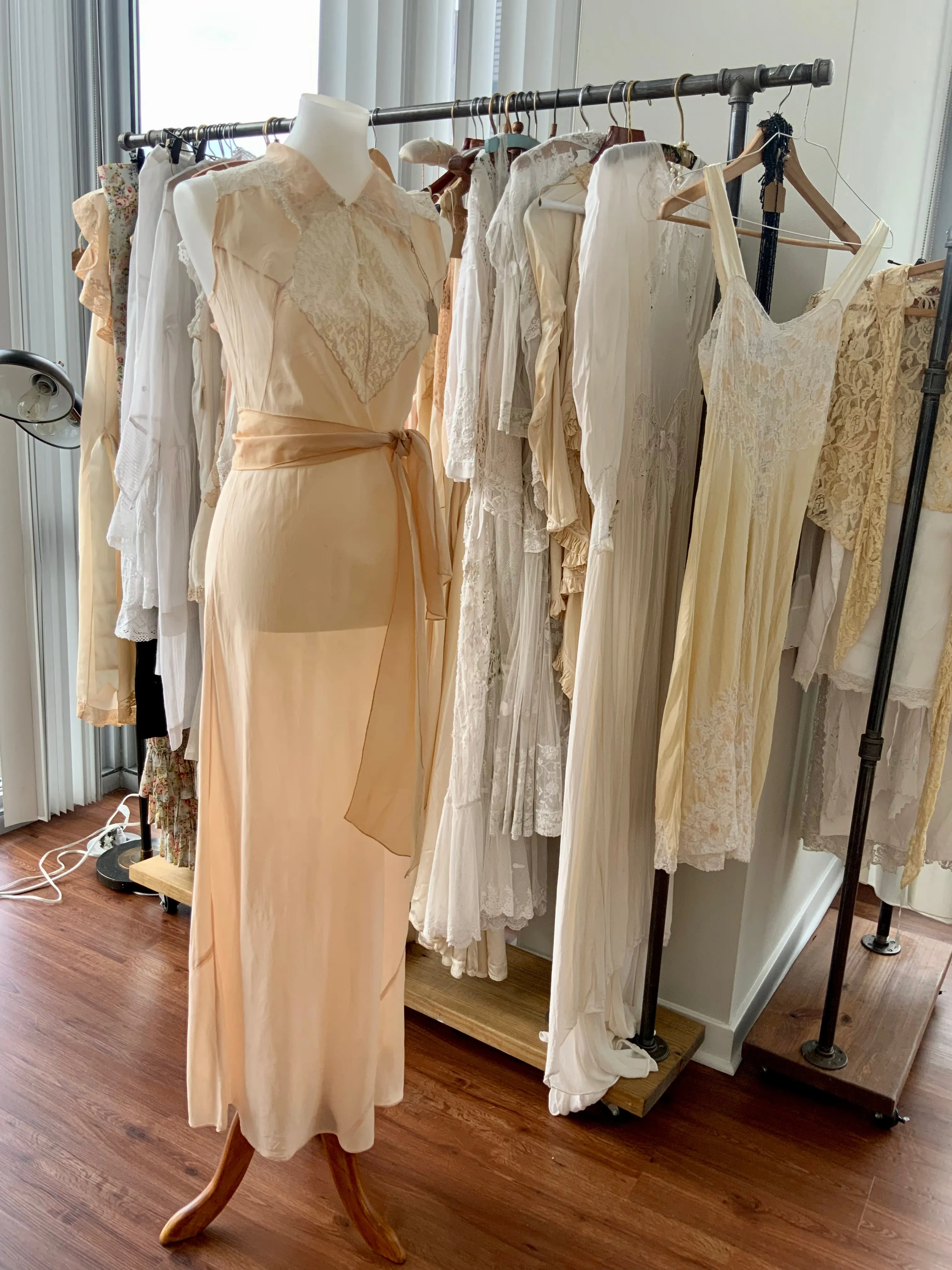 Rare Silk Lace Nightgown - 30s - Bridal
