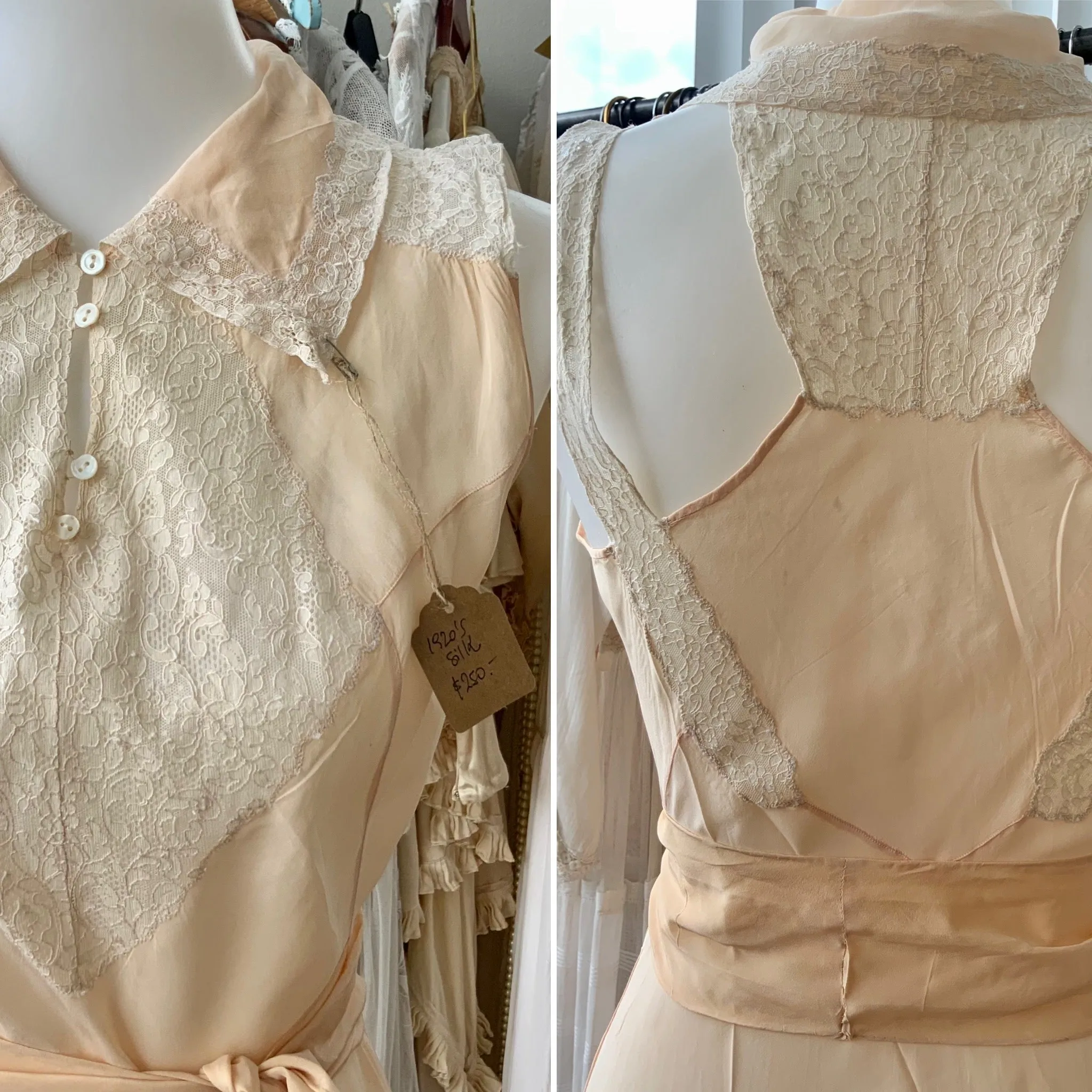 Rare Silk Lace Nightgown - 30s - Bridal