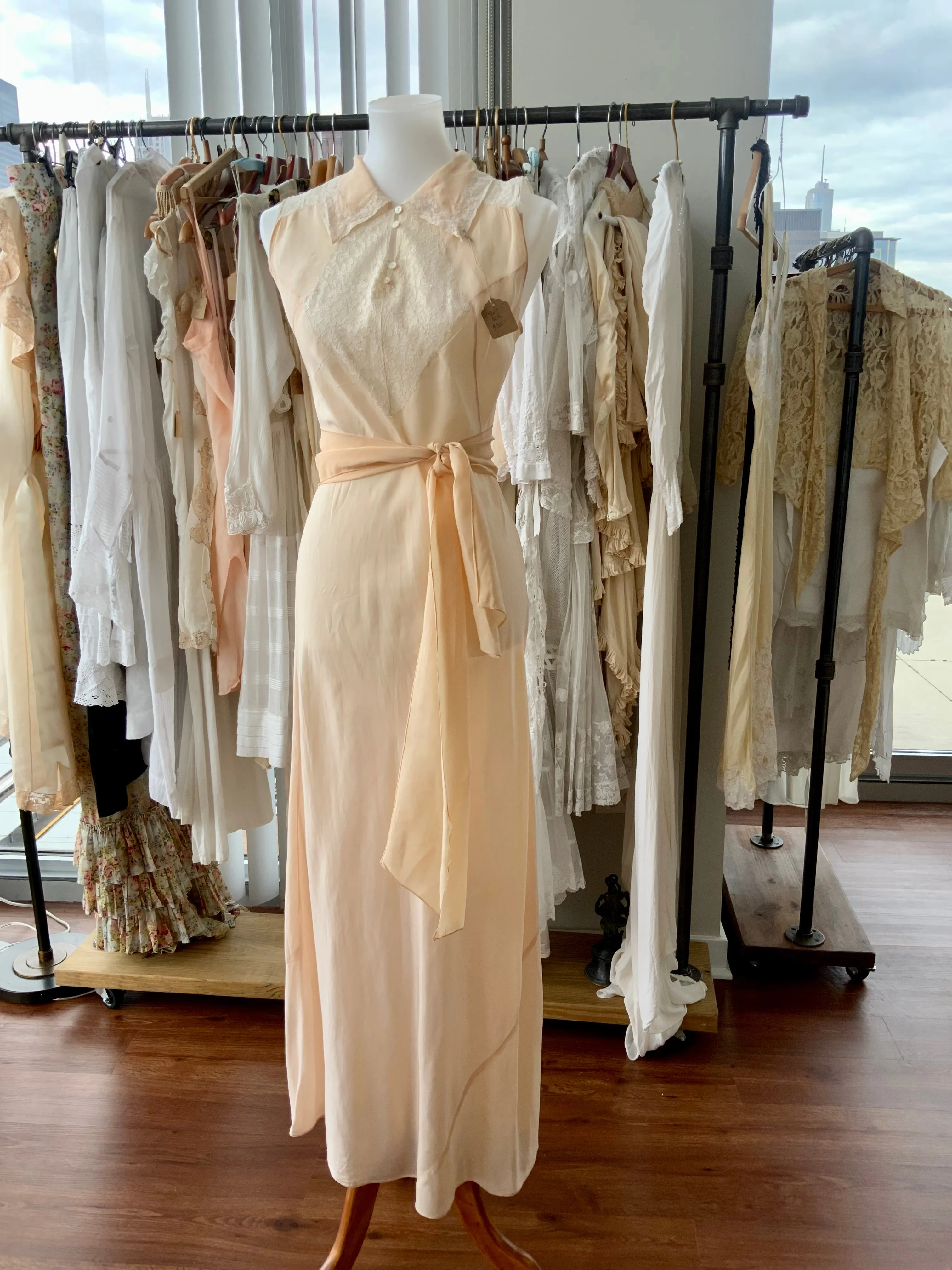 Rare Silk Lace Nightgown - 30s - Bridal