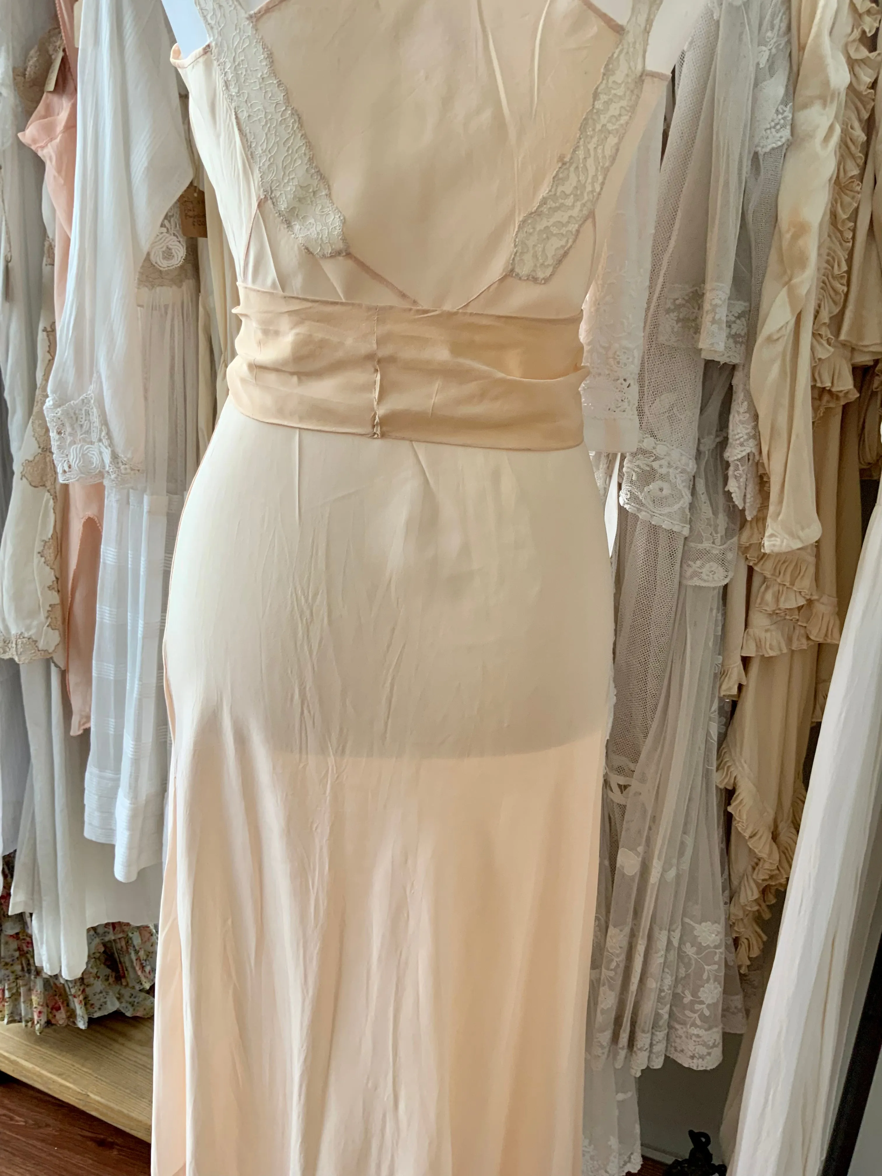 Rare Silk Lace Nightgown - 30s - Bridal