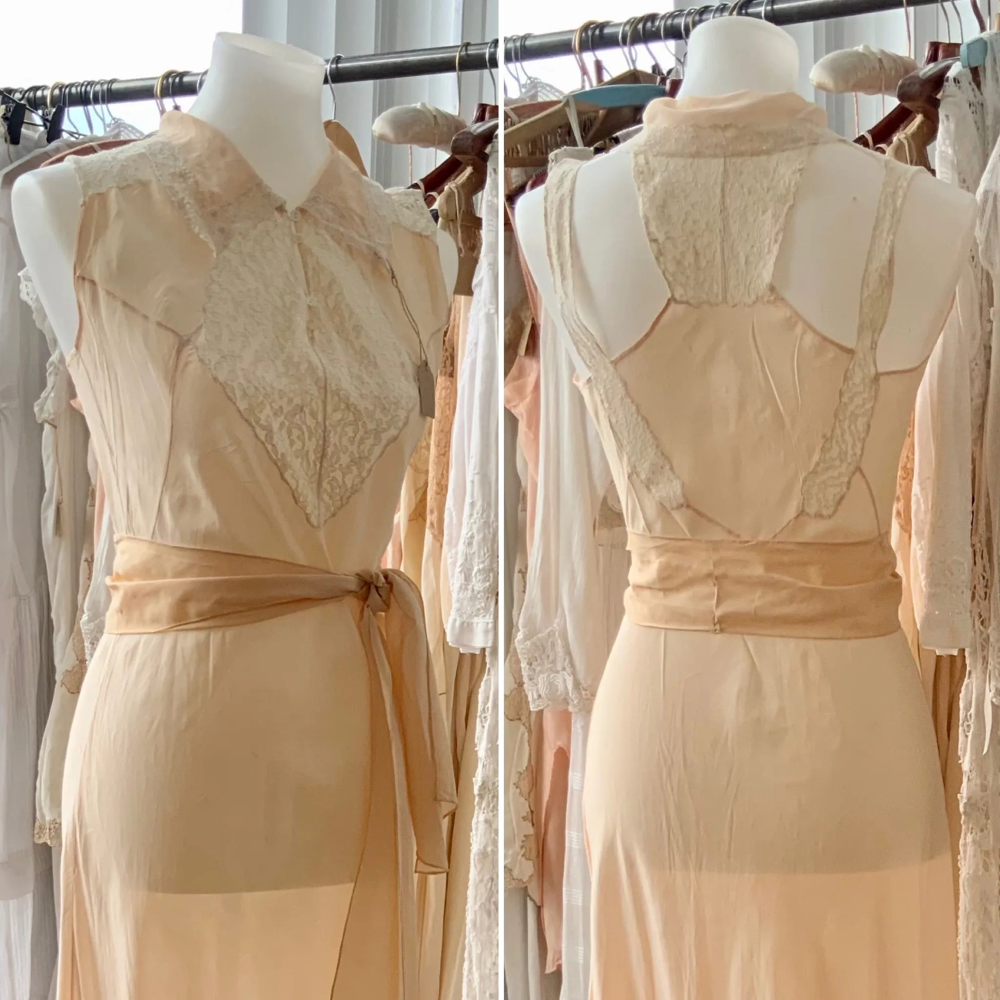 Rare Silk Lace Nightgown - 30s - Bridal