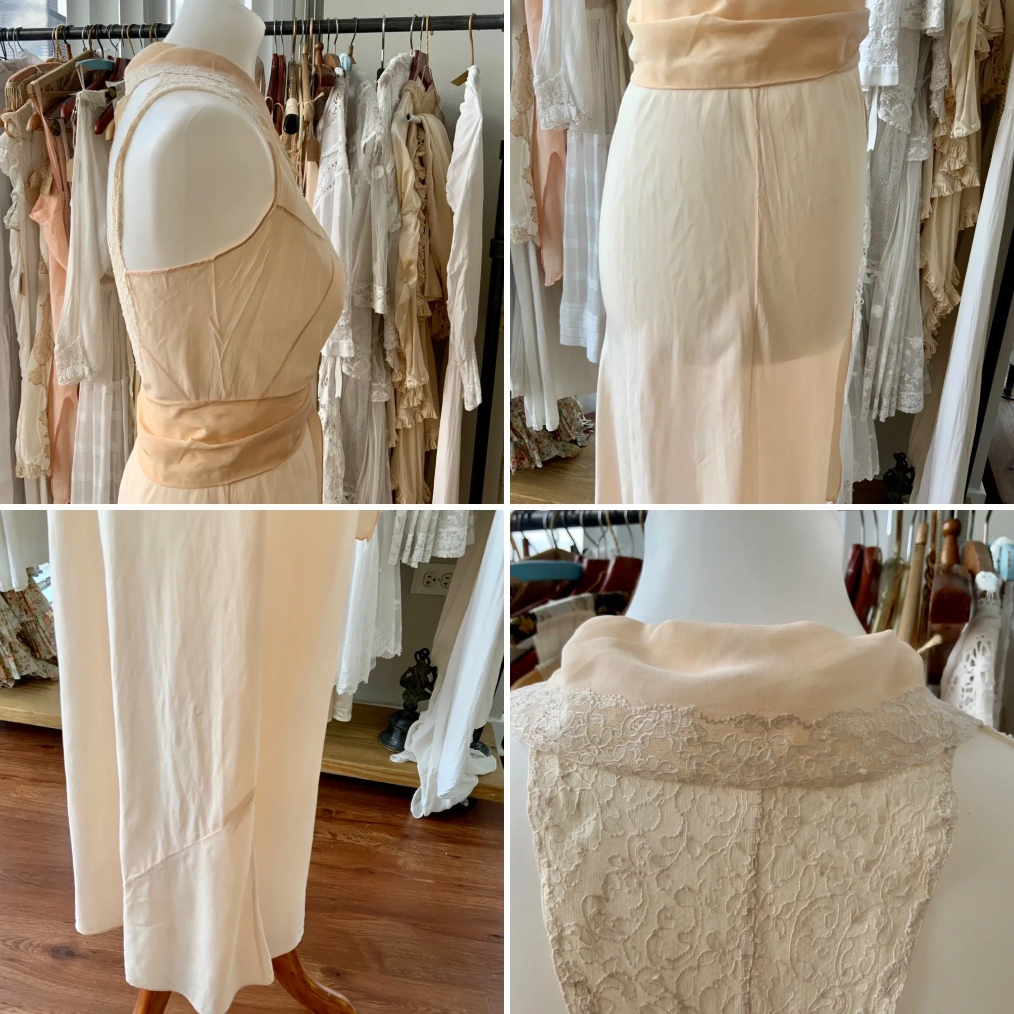 Rare Silk Lace Nightgown - 30s - Bridal