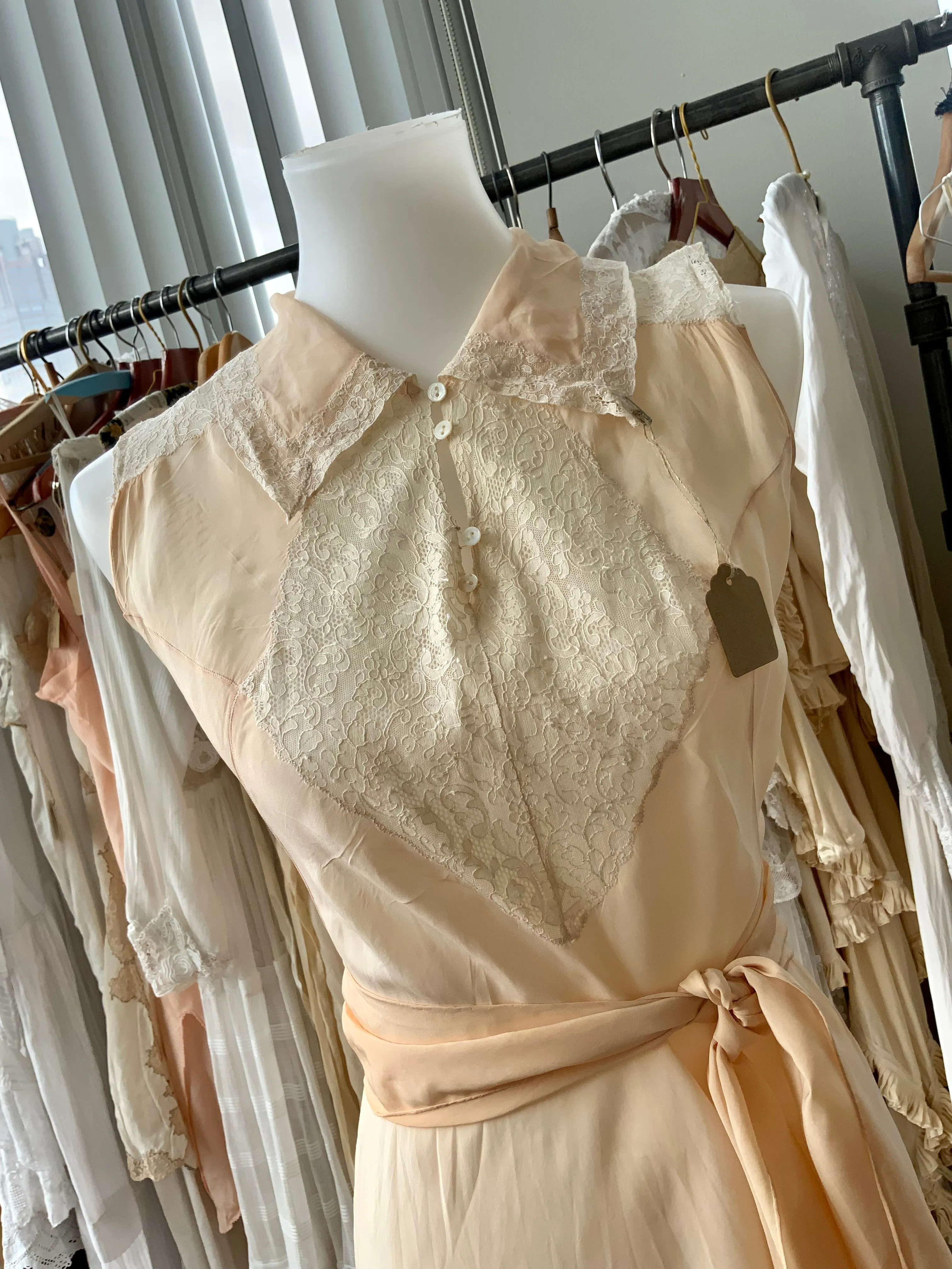 Rare Silk Lace Nightgown - 30s - Bridal