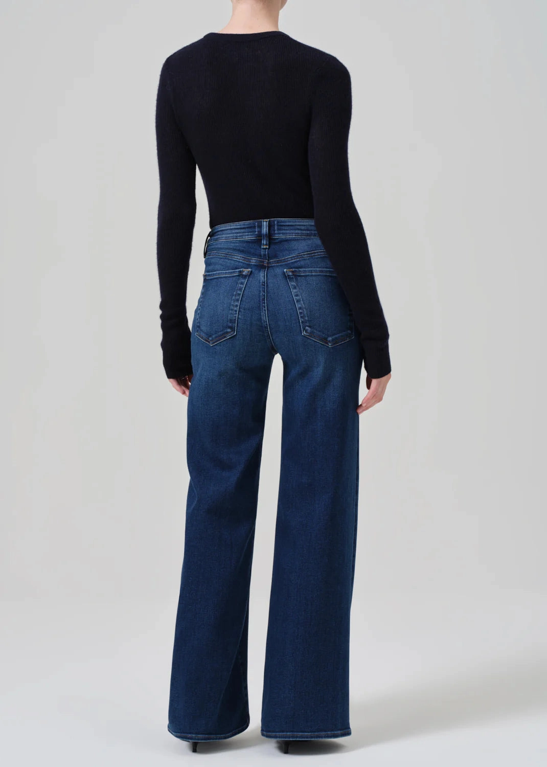 Flat Lock Stitching Timeless Piece Raven Patch Pocket Wide Leg in Regency