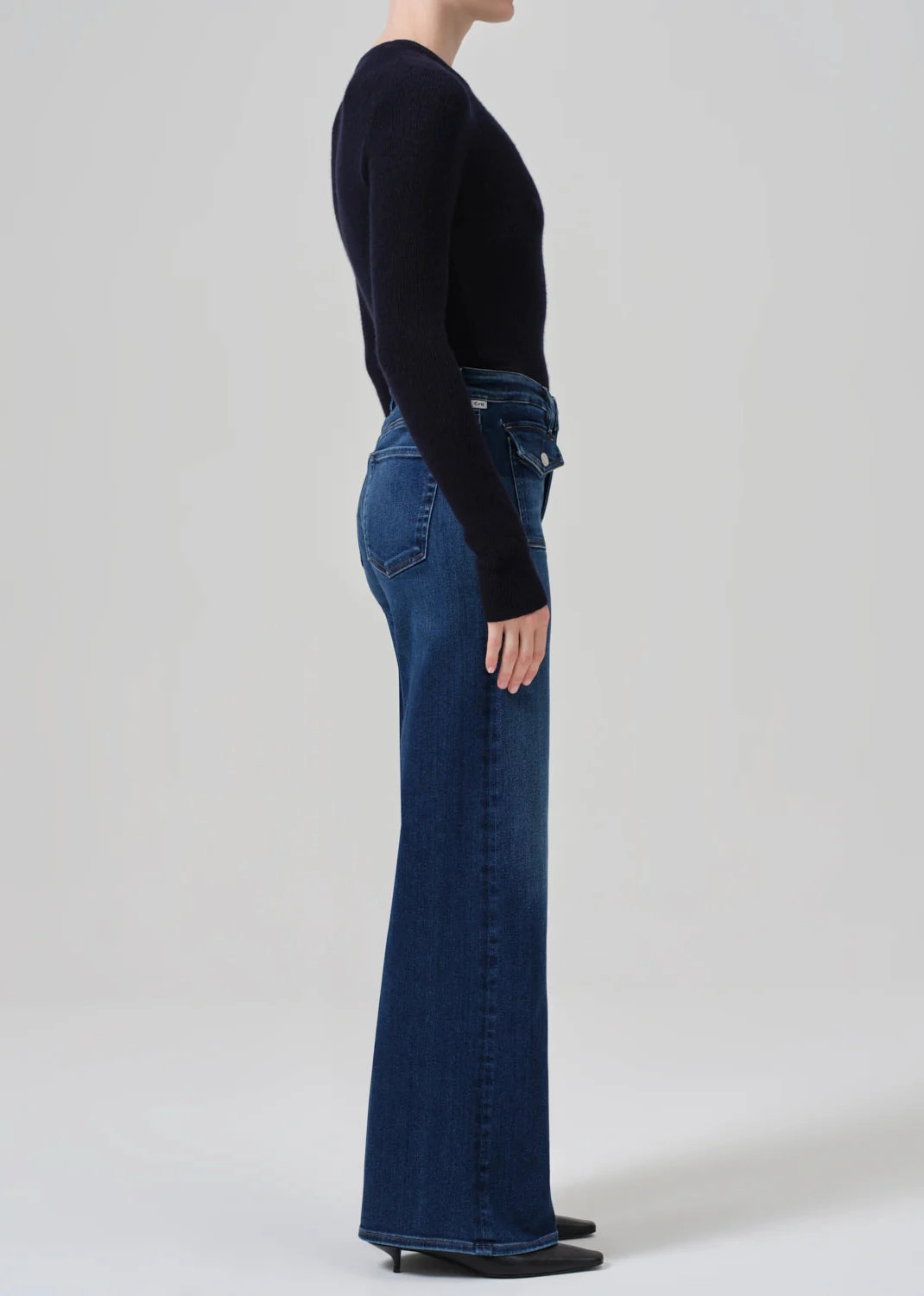 Classic Gym Ready Couple Look Modern Raven Patch Pocket Wide Leg in Regency