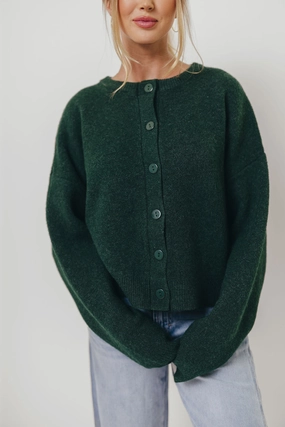 Alyssa Cardigan in Forest Green Trendy Shirt FrenchTerry