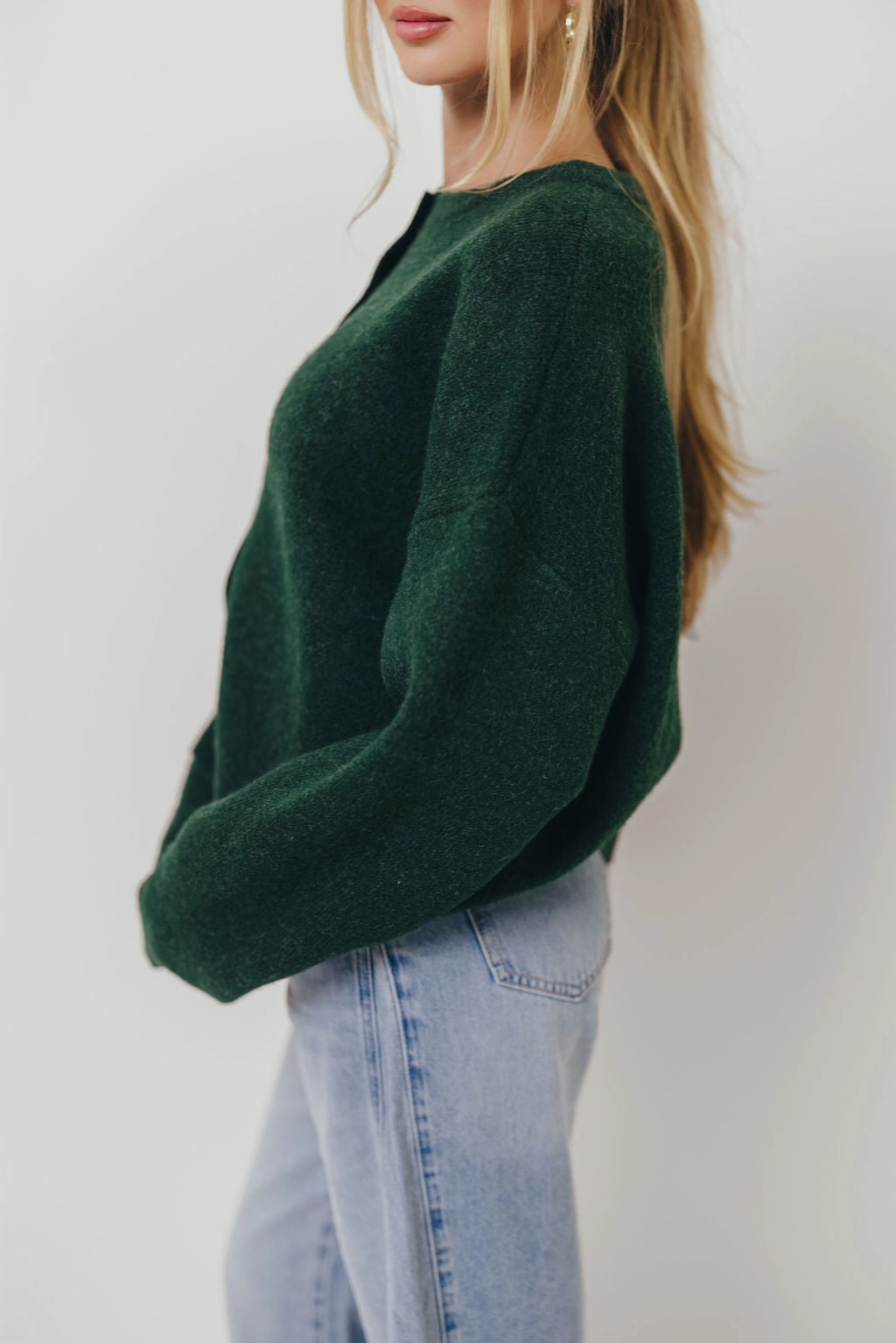 Alyssa Cardigan in Forest Green Stretch Fit Engineering Bohemian style