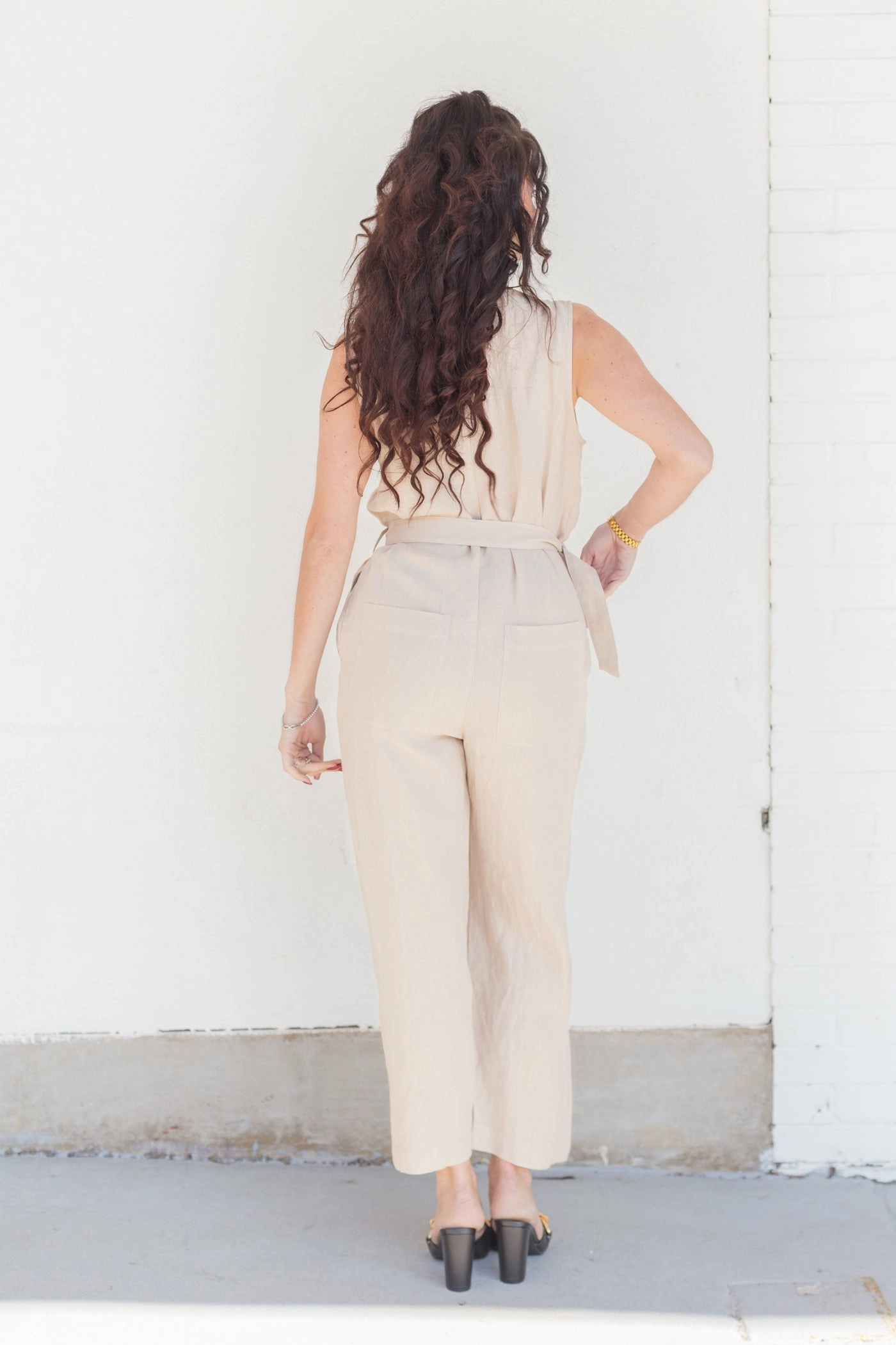 Slim Silhouette Low Bulk Material PRISCILLA JUMPSUIT