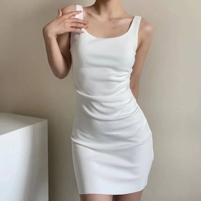 COLLAR SLIM-FIT TEMPERAMENT WRAP BUTTOCK DRESS_CWDSD3642 Cozy Layers