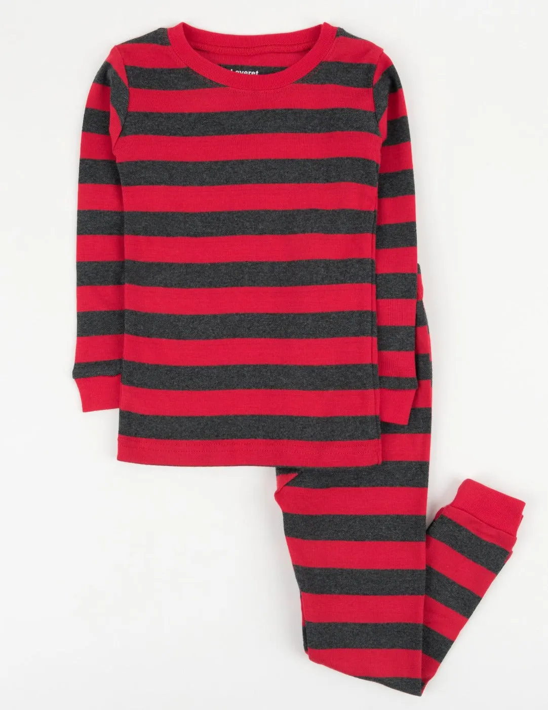 Red & Grey Stripes Matching Family Pajama Set